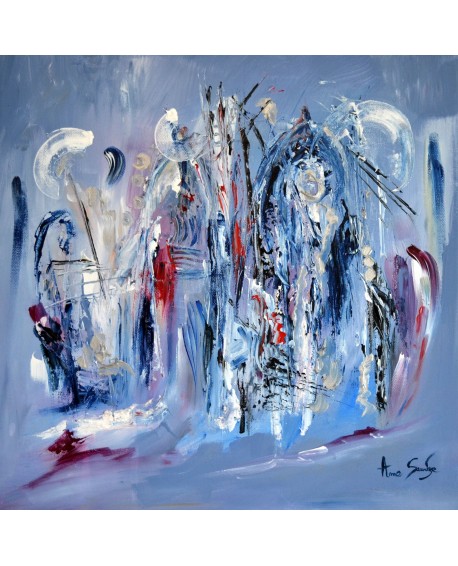 Monument de glace - tableau abstrait bleu