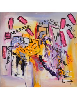 tableau abstrait multicolore