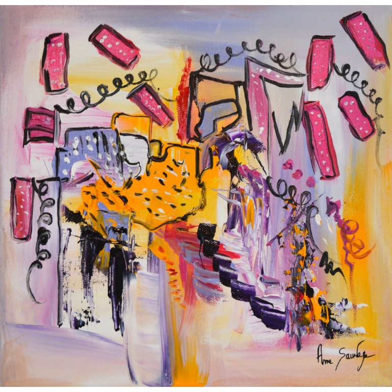 tableau abstrait multicolore