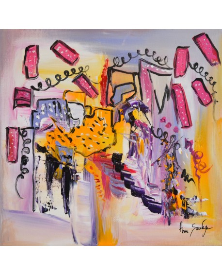 tableau abstrait multicolore