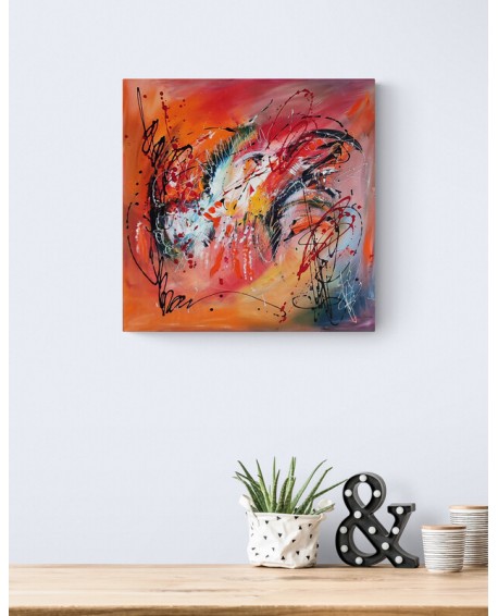 peinture abstraite moderne orange