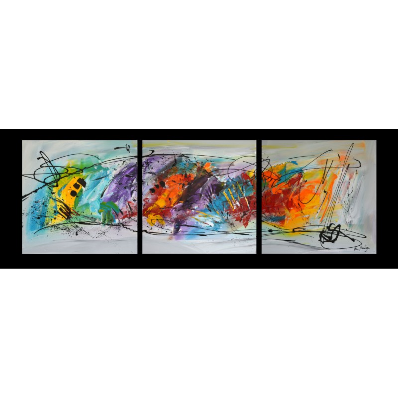 cascade colorée - triptyque multicolore