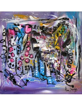 Les dés sont jetés - tableau abstrait violet