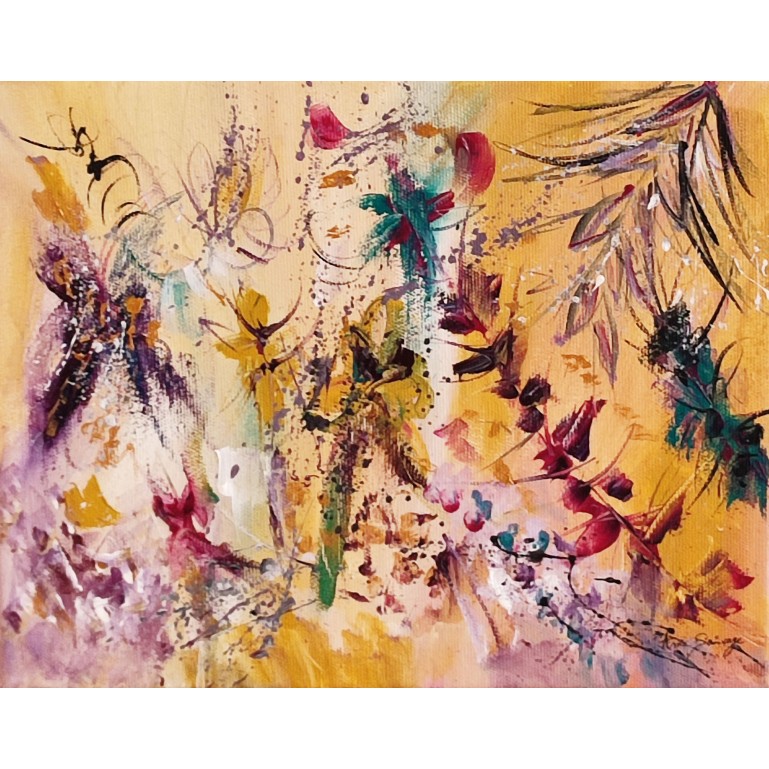 peinture abstraite florale
