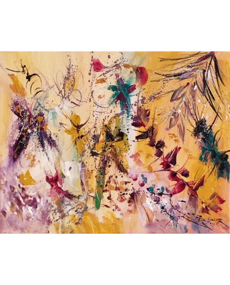 peinture abstraite florale