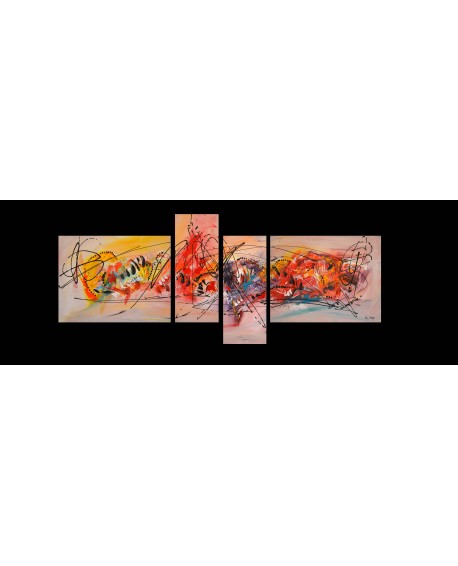 Tableau quadriptyque Les changements de la vie