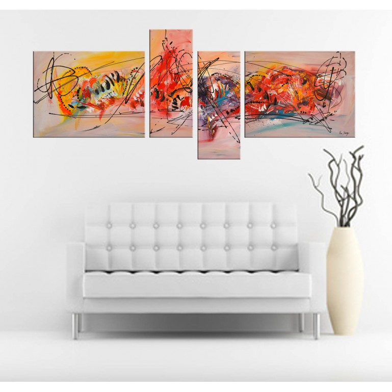 Tableau quadriptyque Les changements de la vie