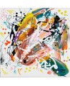 petit tableau abstrait multicolore