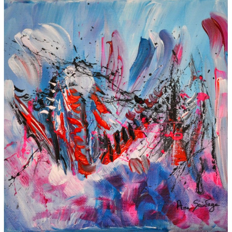 Ébullition - tableau abstrait coloré