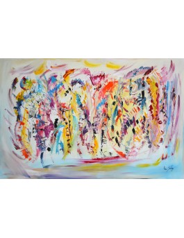 Couleurs musicales - tableau abstrait multicolore