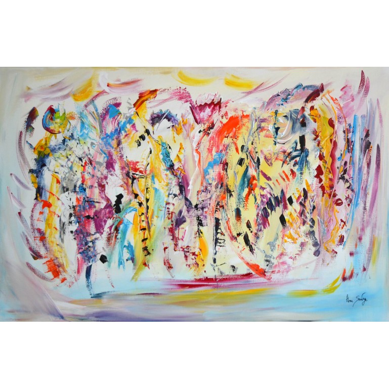 Couleurs musicales - tableau abstrait multicolore