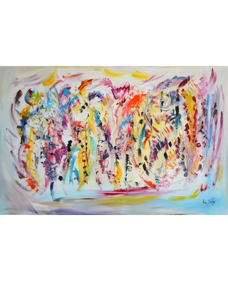 Couleurs musicales - tableau abstrait multicolore
