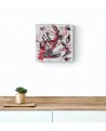 tableau abstrait noir blanc rouge