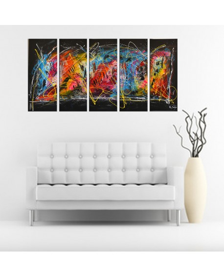 tableau en 5 parties flashy
