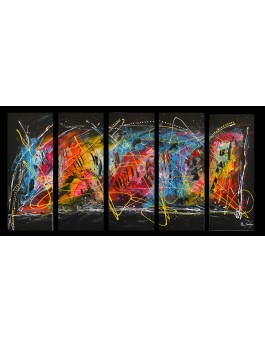 tableau en 5 parties flashy
