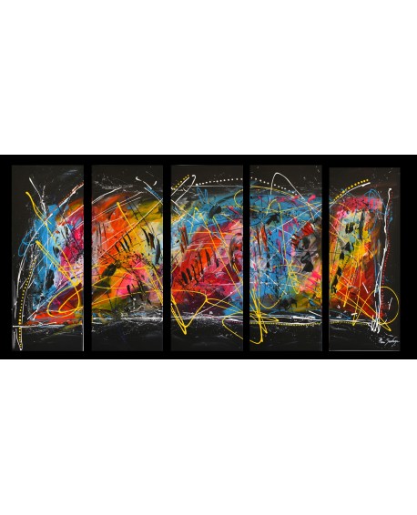 tableau en 5 parties flashy