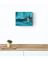 tableau abstrait bleu acrylique