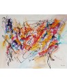 grand tableau abstrait contemporain multicolore