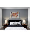grand tableau abstrait moderne multicolore chambre à coucher