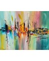 petit tableau abstrait multicolore