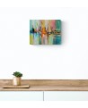 tableau abstrait multicolore arc en ciel