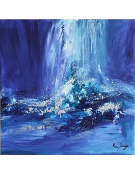 tableau moderne abstrait bleu violet