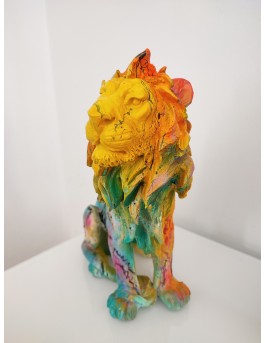sculpture lion pop art résine - statue lion