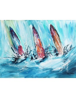 tableau contemporain voiliers