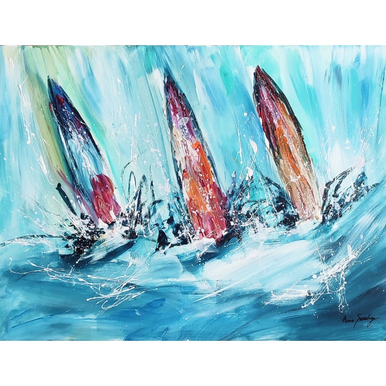 tableau contemporain voiliers
