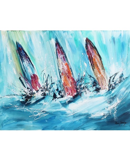 tableau contemporain voiliers