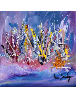 Noël en fête - tableau abstrait multicolore