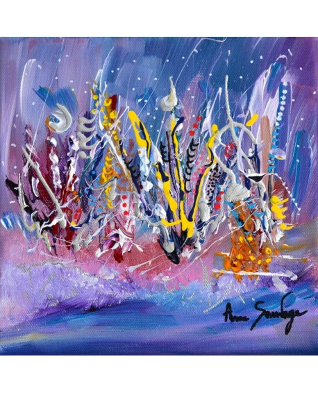 Noël en fête - tableau abstrait multicolore
