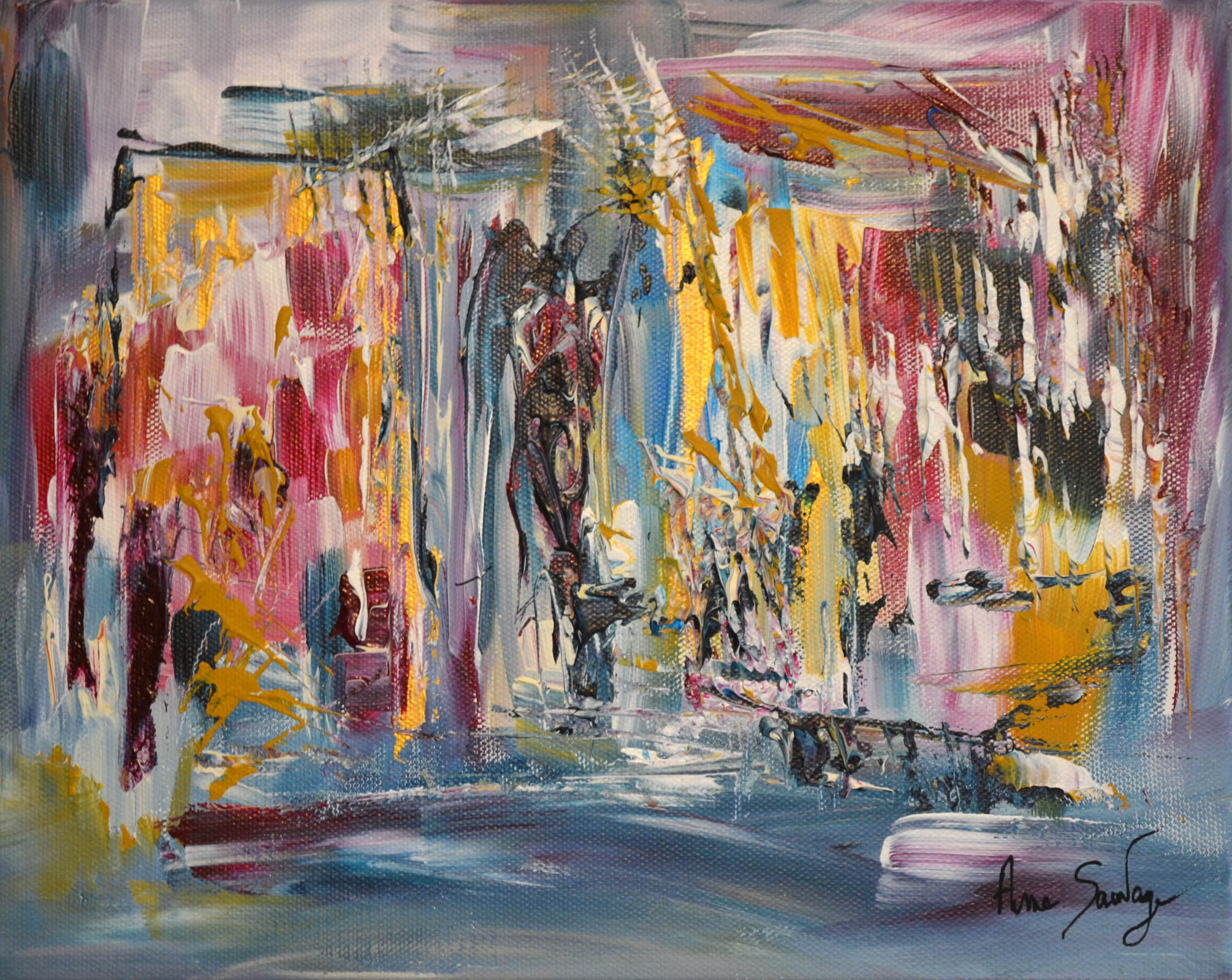 tableau contemporain coloré