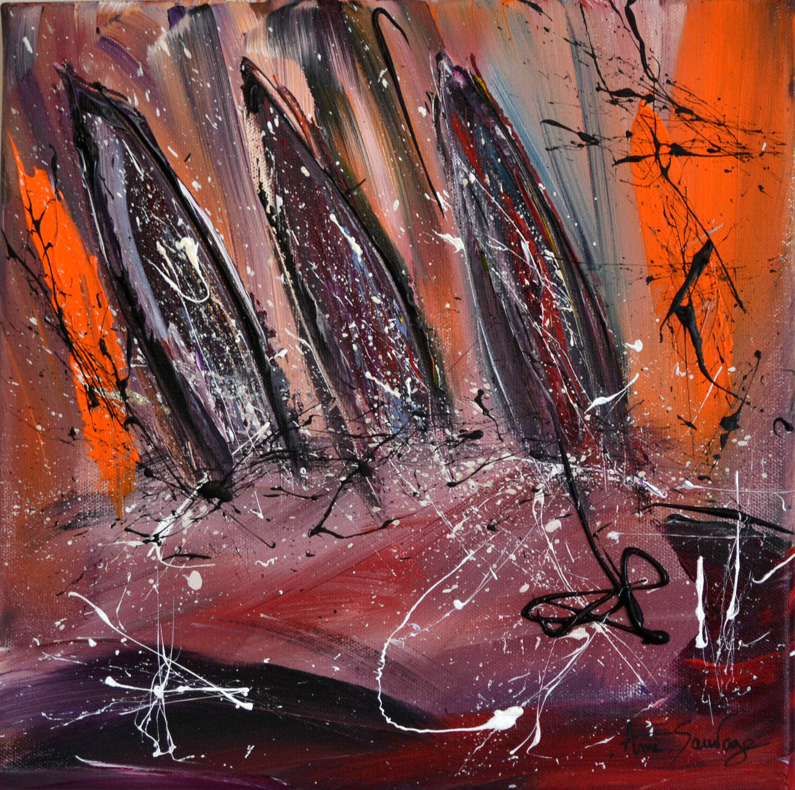 tableau abstrait voiliers