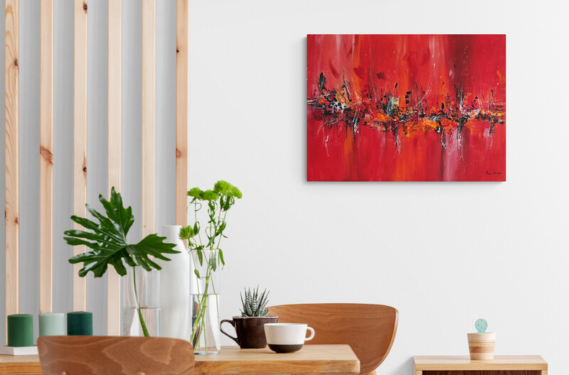 grand tableau moderne rouge