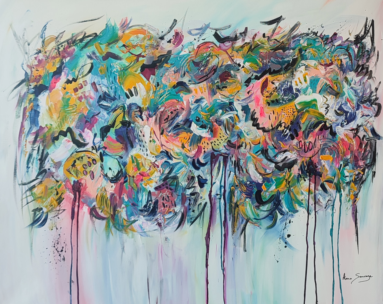 peinture abstraite colorée multicolore contemporaine