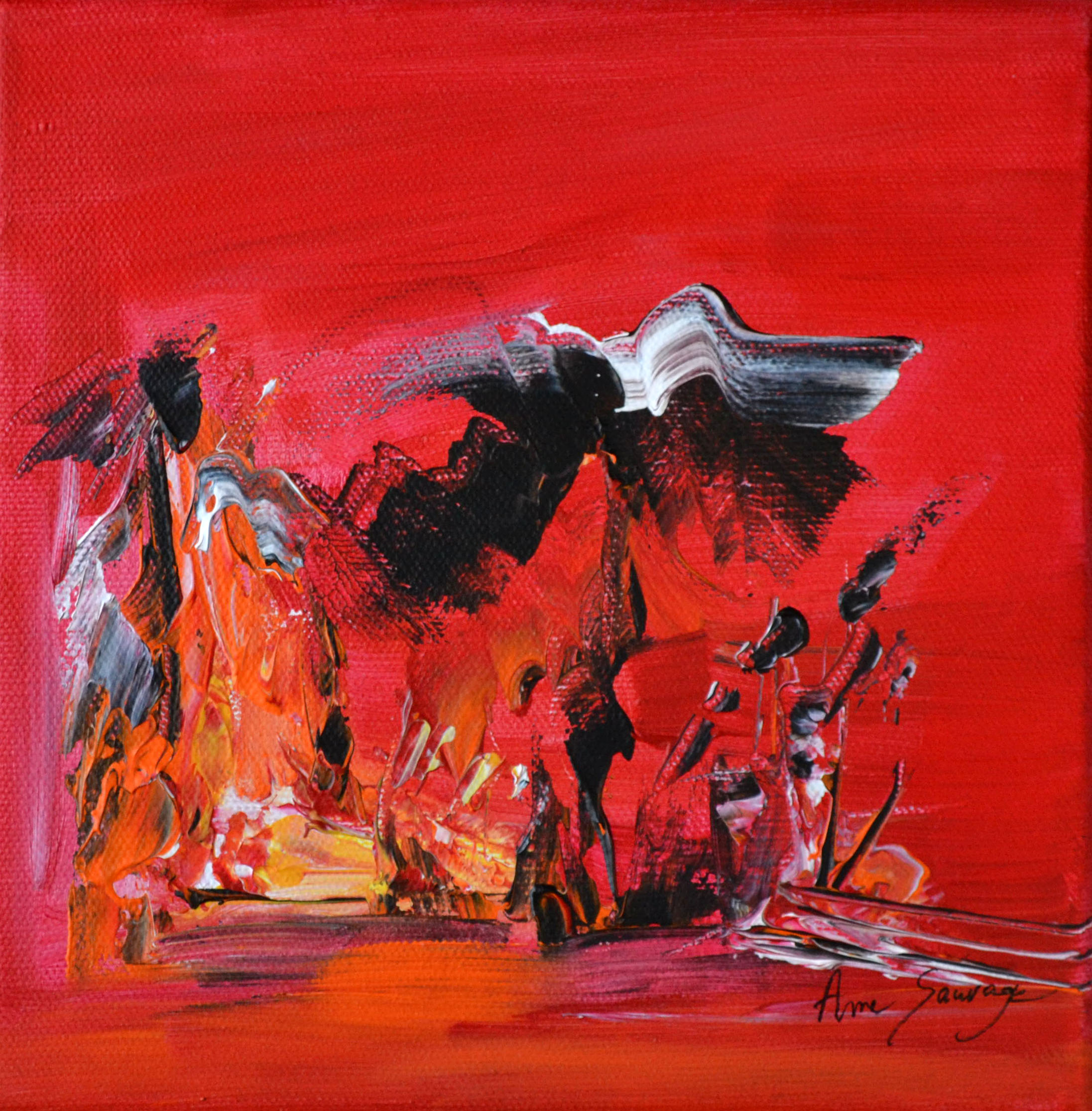 peinture abstraite rouge