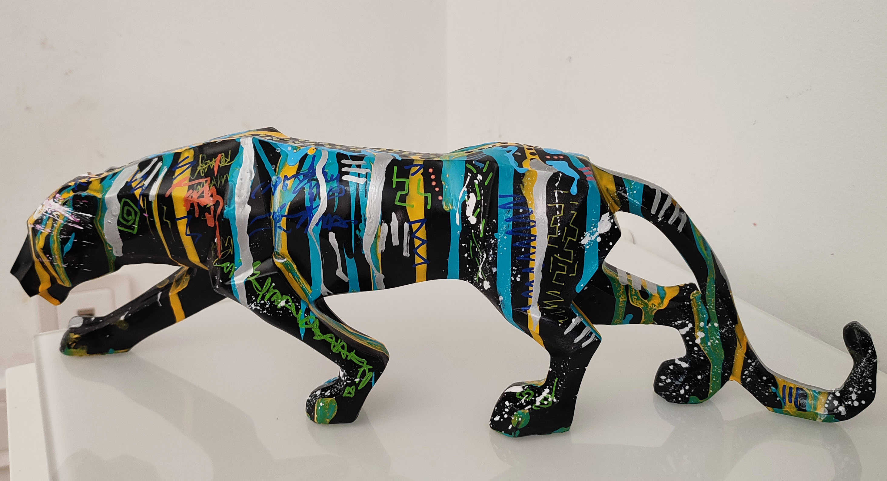 statue panthère noire moderne art deco