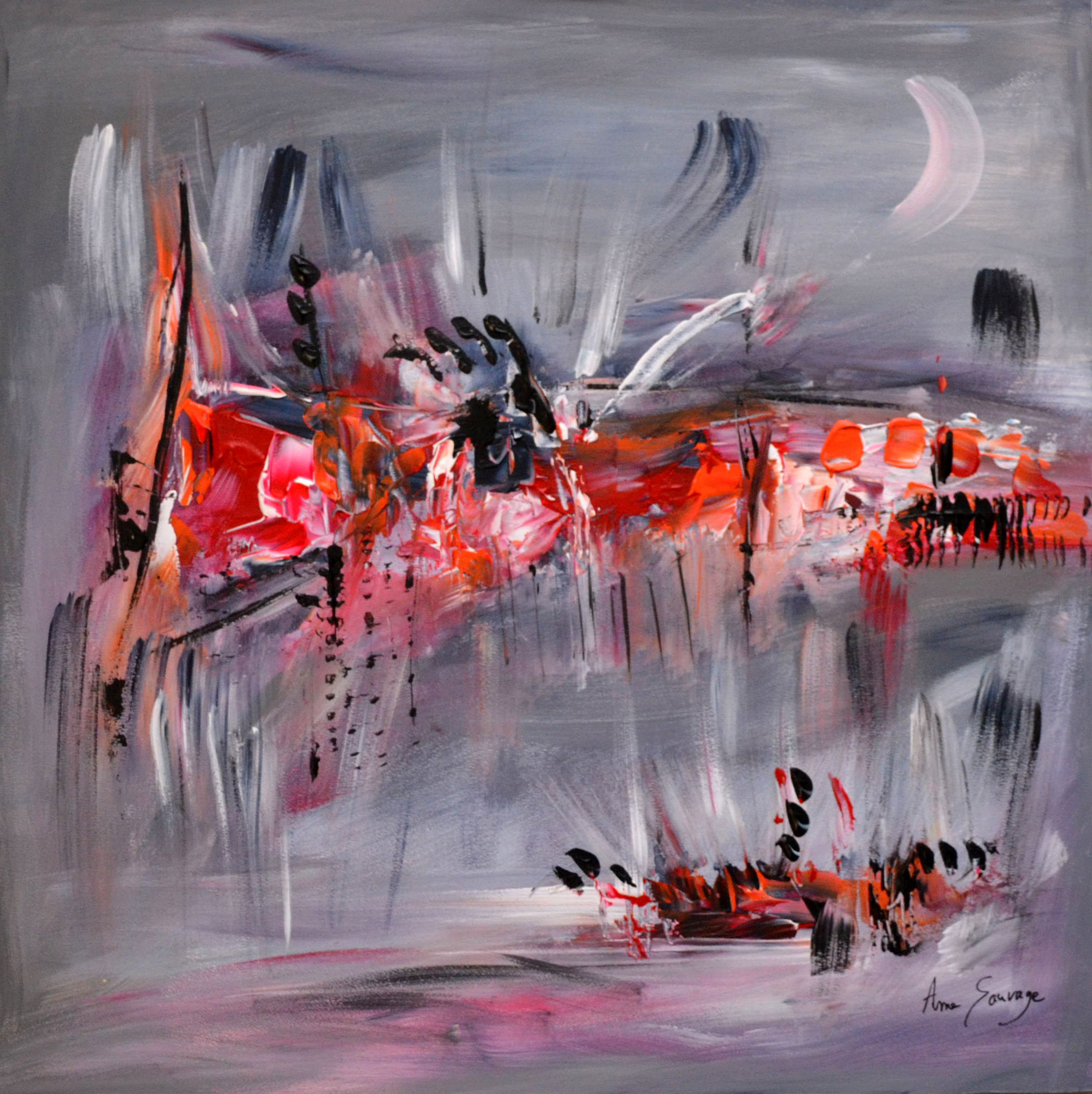 tableau carré moderne et abstrait