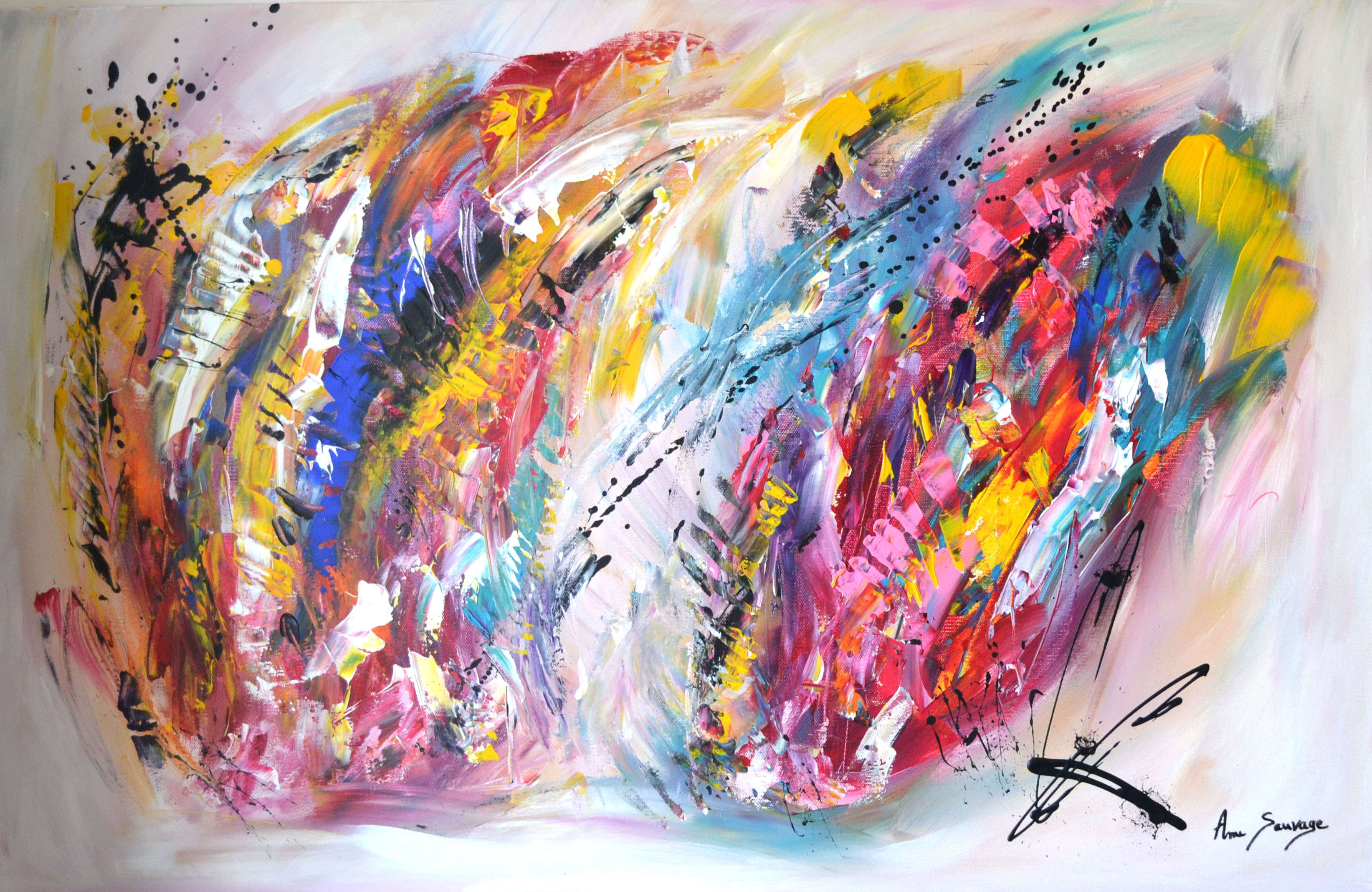 tableau abstrait coloré