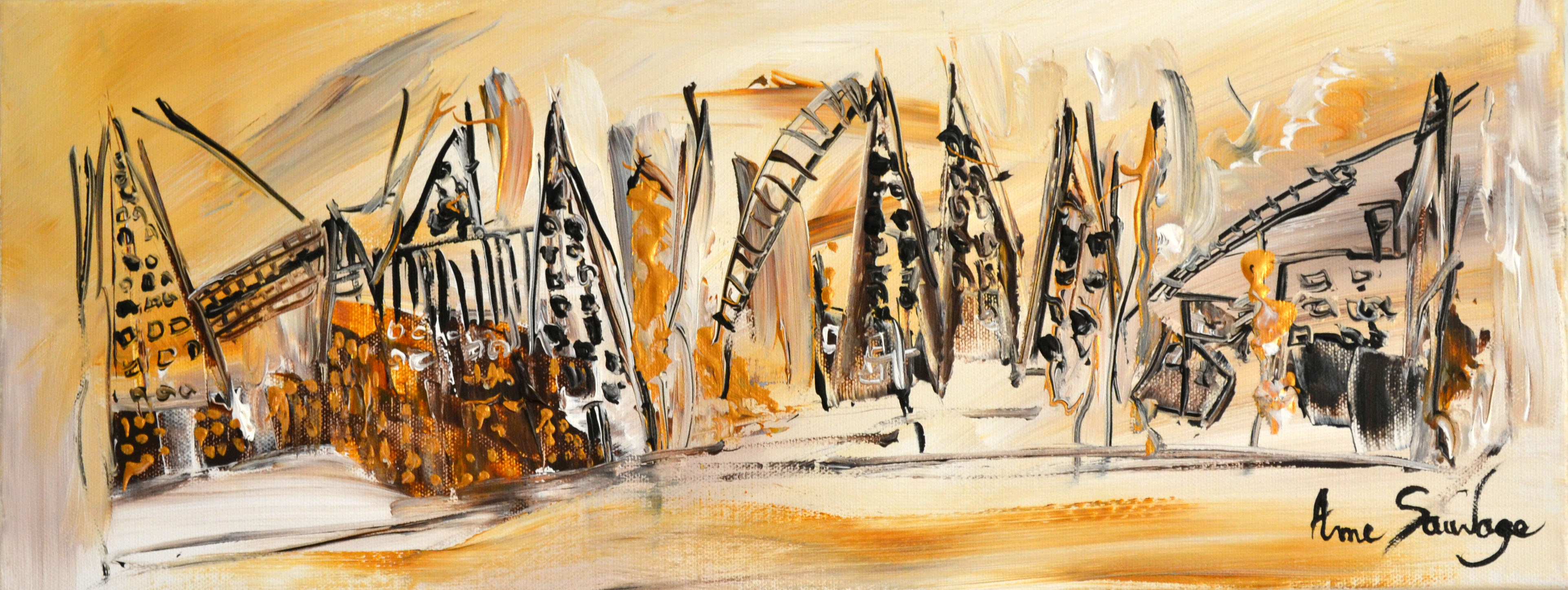 tableau abstrait marron