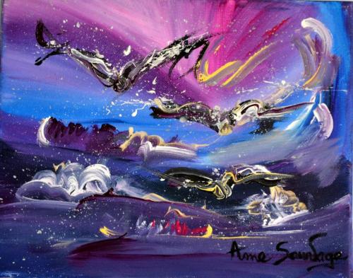 peinture oiseaux moderne