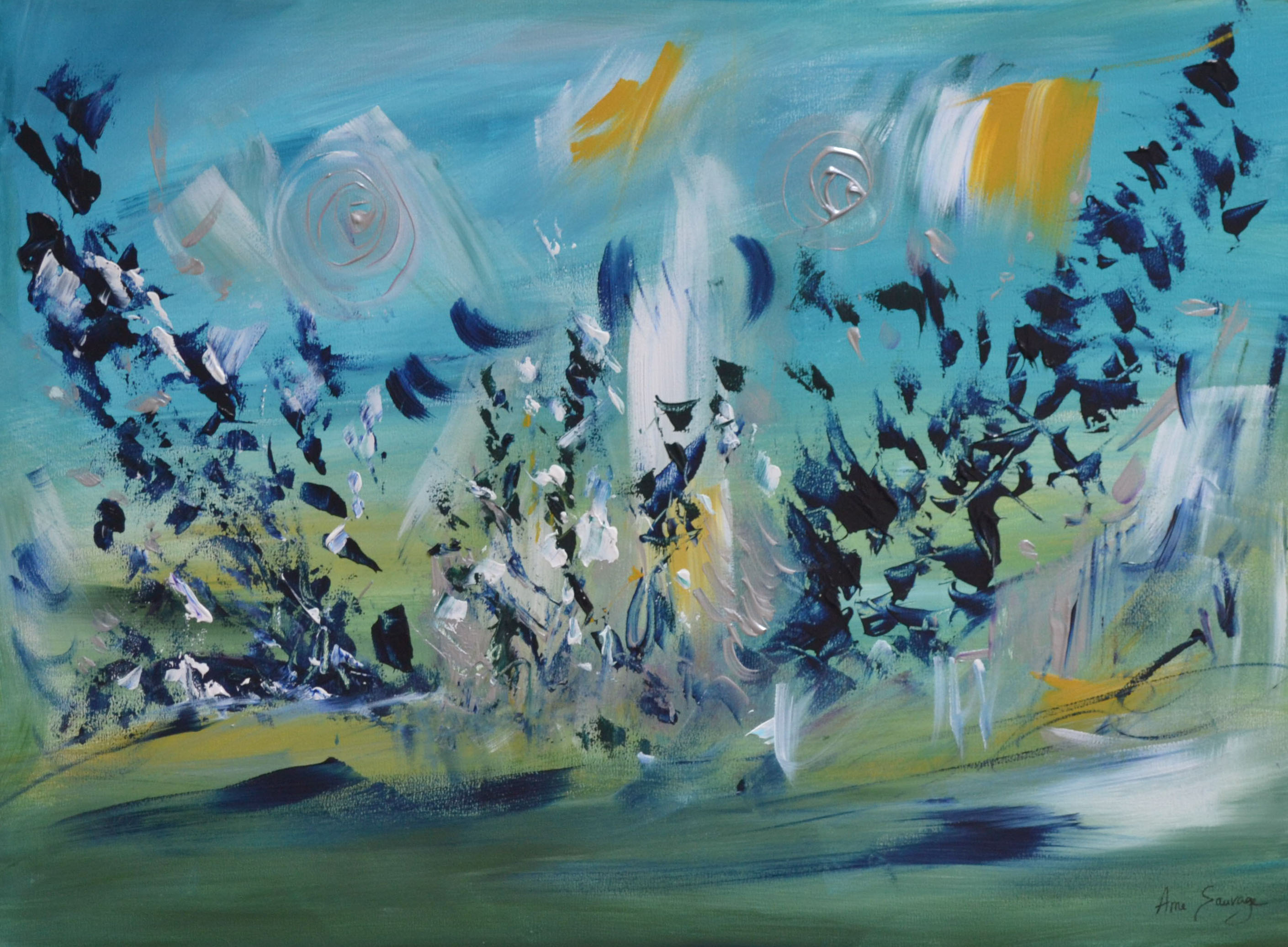tableau oiseau moderne acrylique