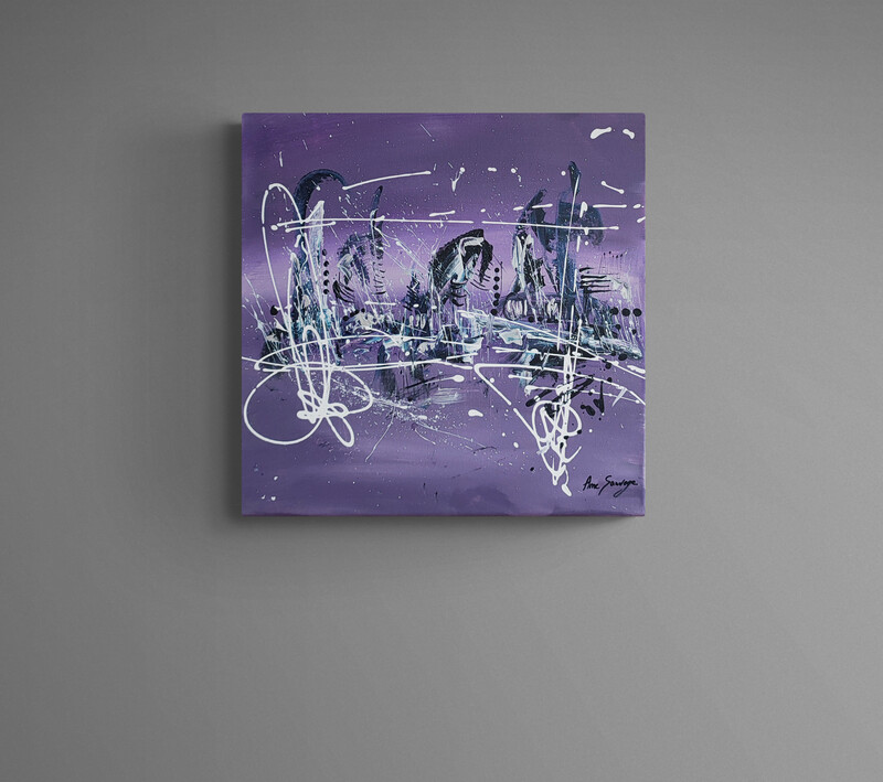 tableau-abstrait-violet-mur-gris