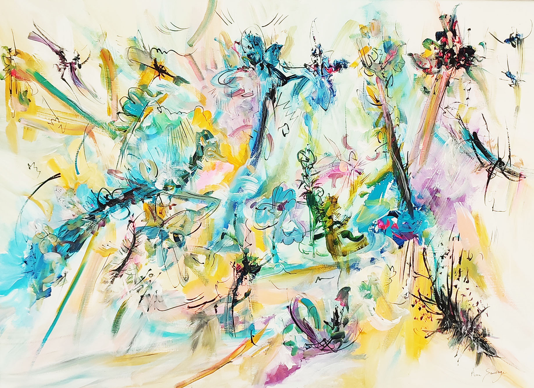 tableau contemporain coloré