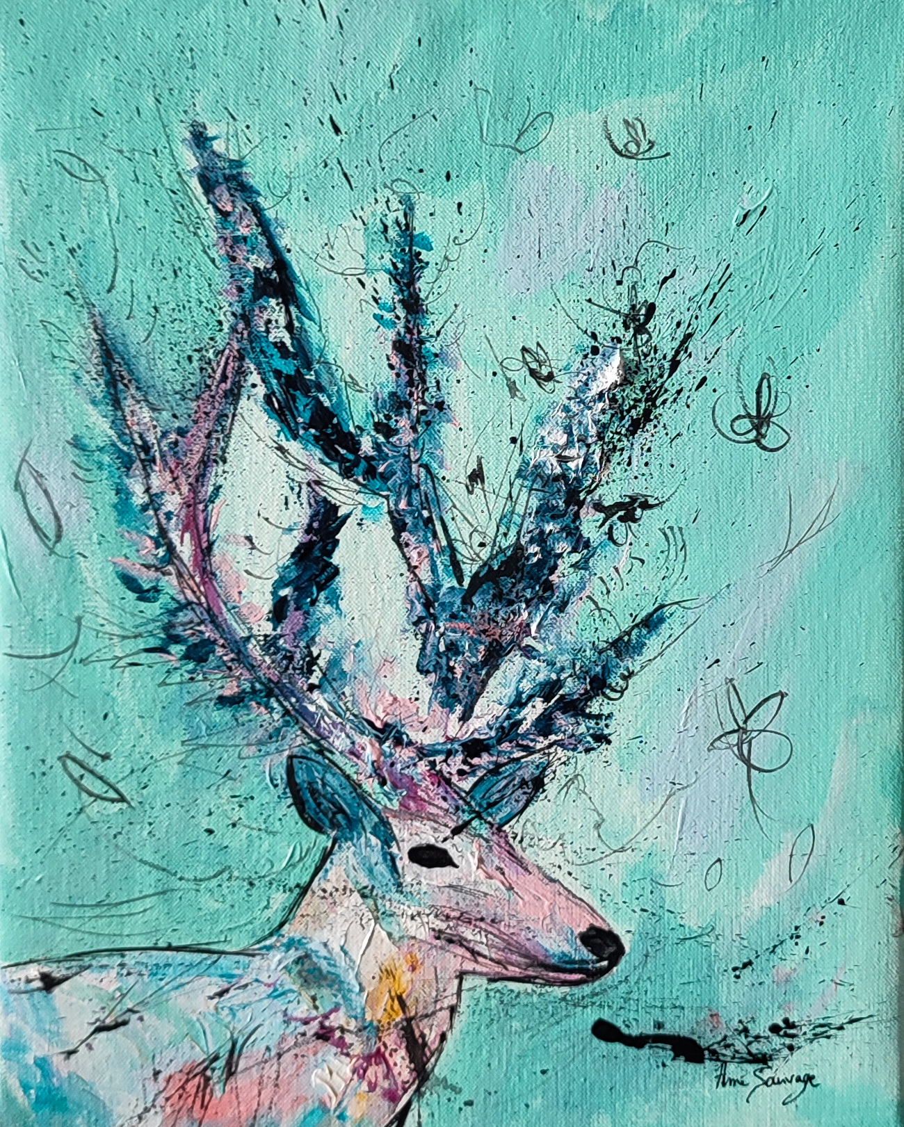 tableau-moderne-cerf