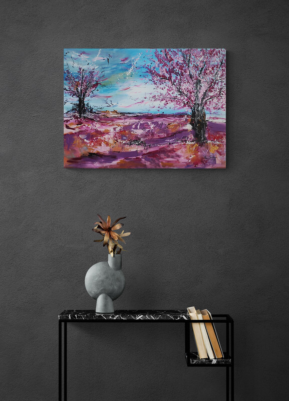 tableau arbre en fleurs