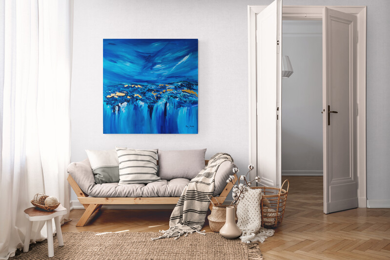 grand tableau abstrait décoration murale contemporaine