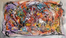 Peinture abstraite multicolore la fête de l'amour