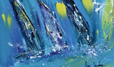 Tableau abstrait voiles vers l'infini